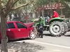 Angry Farmer Goes On A Tractor Rampage Down The Main Street