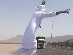 Arab Maniac Playing Chicken On The Highway
