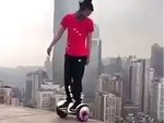 Asstard Hoverboarding Above The City
