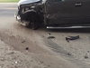 Asstard Tries To Flee The Accident But His Truck Is Too Damaged