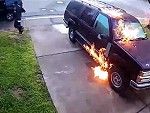 Attempts To Torch A Wet Car
