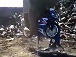 Bike Doesn't Last Long In The Jaws Of A Crusher
