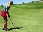 Blonde Chick Is A Golf Dynamo
