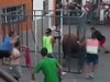 Bull Gets Inside A Safety Cage And Fucks A Dude Up