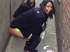 Drunk Skanks Filmed Taking A Wizz Down An Alley