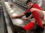 Dumbass Slides Down And Escalator And Regrets Hits Immediately
