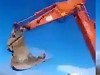 Excavator Operator Messing With A Worker