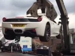 Ferrari Crushed Because It Had No Insurance And Unroadworthy
