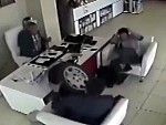 Flying Tyre Gives Guy An Instant Headache
