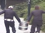 Geniuses Steal A Keg And Try To Hide It In The Garden
