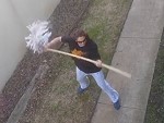 Just The Local Crackheads Fighting With Brooms And Mops

