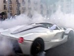 LaFerrari Rips Donuts On A Busy Street And The Crowd Love It
