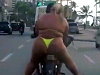 Large Girl On A Motorbike Is A Sight To Behold