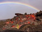 Lava Spills Out Beneath A Rainbow You Gotta Love Nature
