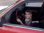 Little Dude Ripping Skids In Dads Beemer
