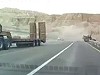 Low Loader Truck Loses Its Load On A Bend