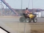 Naked Guy Riding A Quad Being Chased By The Cops
