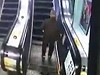 Old Dude Has Some Trouble With The Escalator
