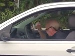 Old Dude Rocks Out To Some Metallica In The Car
