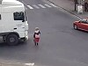 Old Woman Walks Into A Trucks Blindspot And Is Permanently Flattened
