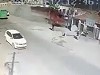 Out Of Control Truck Wipes Some Shit Out
