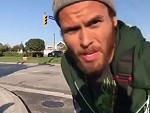 Protester Shocked He Almost Got Run Over After Stepping In Front Of A Truck LOL
