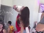Room Full Of Guys Fall Instantly In Love With This Beer Chugging Goddess
