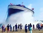 Ship Launches With A Splash
