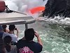 Tourists Get In Close To Watch Lava Spill Into The Ocean