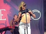 Tove Lo Flashes Her Titties During A Performance

