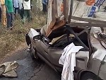 Truck Rolled Onto A Car And They Miraculously Survived
