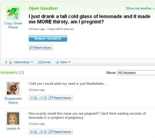 Funny Yahoo Answers 10