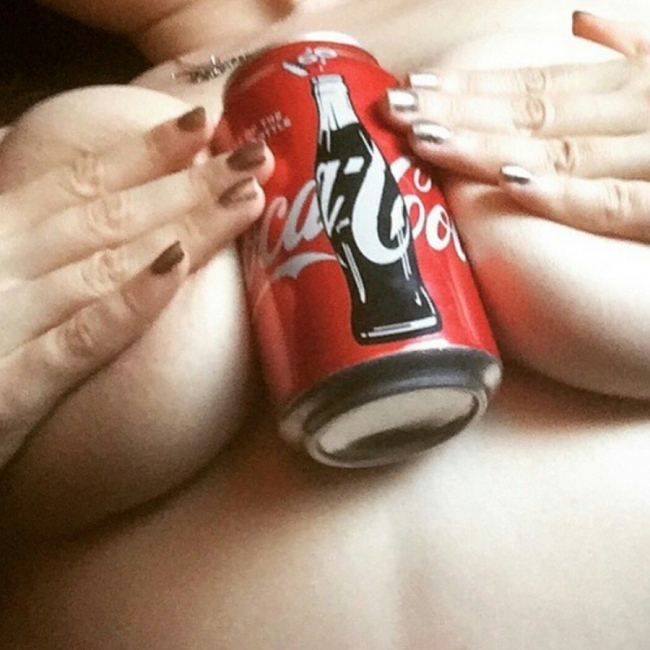 Girls Holding Stuff With Their Boobs 18