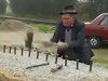 Absolutely Fascinated By This Old Guy Splitting A Huge Rock