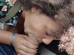 Black GF Blows Him Whilst He Drives
