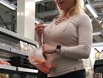 Blonde Flashes Her Snatch In The Produce Aisle
