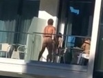Couple Bang On A Balcony For All To See
