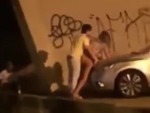 Couple Sprung Fucking Under A Bridge
