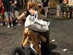 Finger Fucks And Eats A Chick Out On A Busy Street
