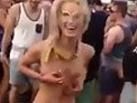 Skinny Blonde Gets Her Festival Titties Out
