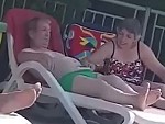 Wife Casually Wanks Hubby Off At A Public Pool
