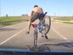 Angry Cyclist Suffers Insta Karma
