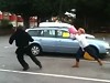 Angry Woman Tries To Paint The Parking Inspector