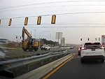 Backhoe Takes Out Some Traffic Lights Oops
