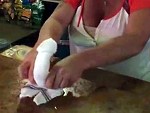 Barmaid Demonstrates How To Fold A Cock
