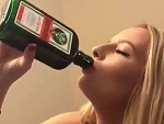 Blonde Downs A Whole Damn Bottle Of Jager Omg
