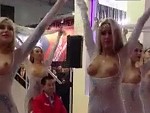 Blondes Dancing Topless In Public
