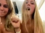 Blondes Having Fun In The Bathroom
