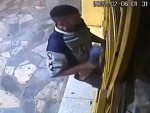 Burglar Gets The Full Broom Treatment
