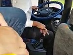 Bus Driver Changes Gears Like A Fag
